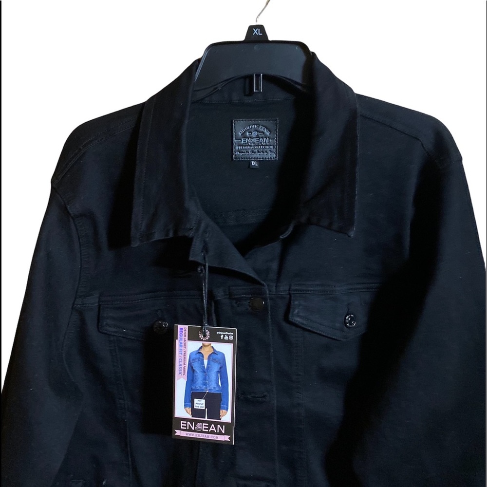 NWT Women’s ENJEAN Black Denim Jacket Size 1XL - Picture 6 of 12